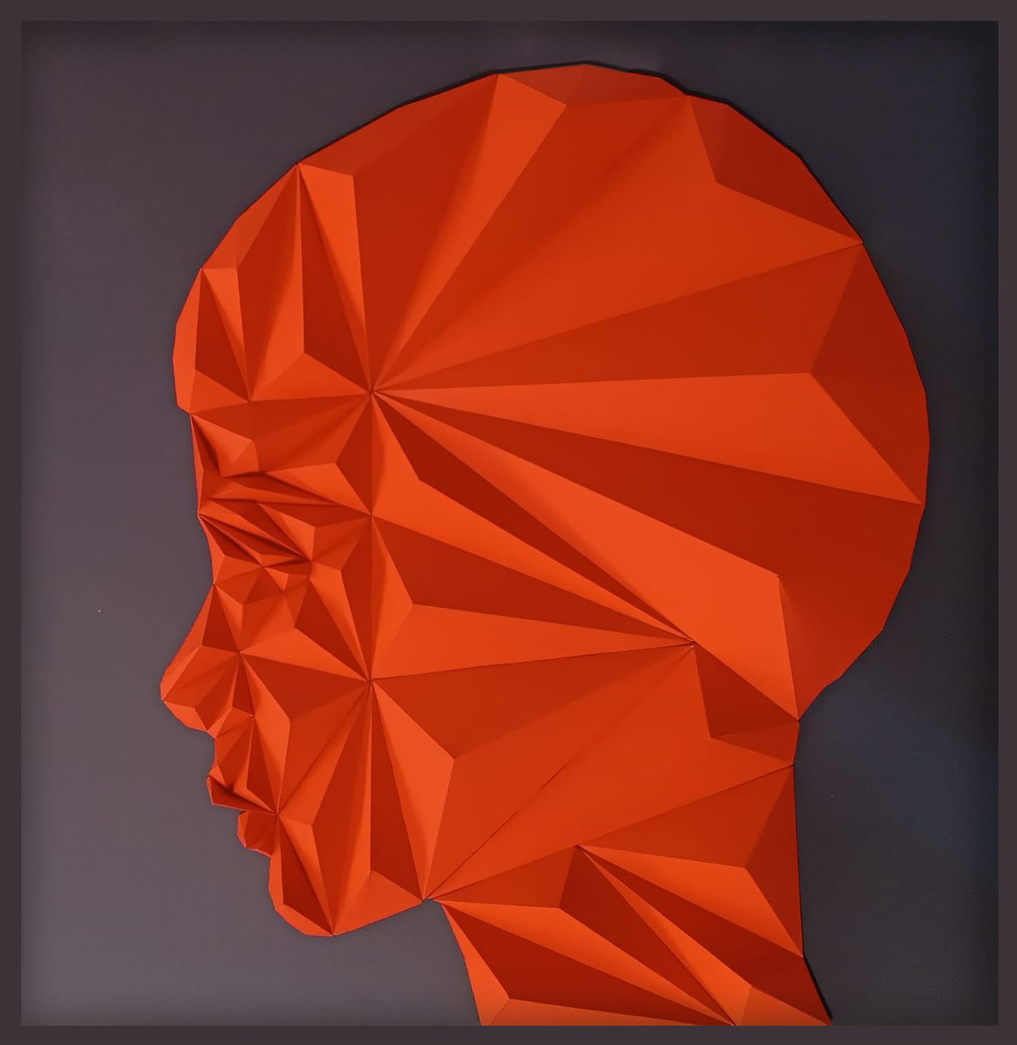 REDHEAD by Hen Songo , folded paper in wood box, 73X103 cm